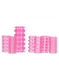 Набор из 7 розовых насадок на пенис ONE-A-DAY PENIS SLEEVES PINK - Seven Creations - в Керчи купить с доставкой