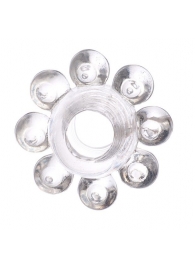 Прозрачное гелевое эрекционное кольцо-цветок - Toyfa Basic - в Керчи купить с доставкой