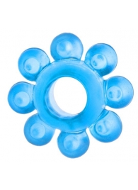 Голубая гелевая насадка-цветок - Toyfa Basic - в Керчи купить с доставкой