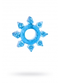 Голубая гелевая насадка-звезда - Toyfa Basic - в Керчи купить с доставкой