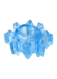 Голубая гелевая насадка-звезда - Toyfa Basic - в Керчи купить с доставкой