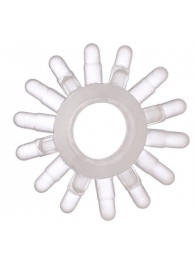 Прозрачное гелевое эрекционное кольцо с шипиками - Toyfa Basic - в Керчи купить с доставкой