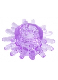 Фиолетовое гелевое эрекционное кольцо с шипиками - Toyfa Basic - в Керчи купить с доставкой