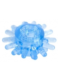 Голубая гелевая насадка с шипиками - Toyfa Basic - в Керчи купить с доставкой