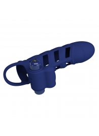 Синяя насадка на пенис Powerful Ring - 18,8 см. - Baile - в Керчи купить с доставкой