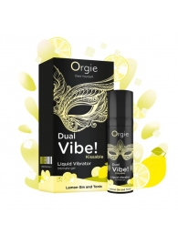 Съедобный жидкий вибратор Dual Vibe! со вкусом лимонного джина с тоником - 15 мл. - ORGIE - купить с доставкой в Керчи