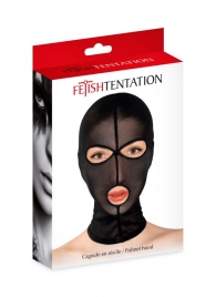 Черная сетчатая маска на голову с отверстиями для глаз и рта - Fetish Tentation - купить с доставкой в Керчи