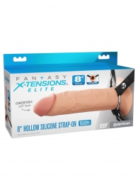 Полый страпон на ремнях 8’’ Hollow Silicone Strap-on - Pipedream - купить с доставкой в Керчи