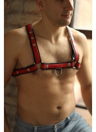 Черно-красная мужская портупея Black-Red - БДСМ Арсенал - купить с доставкой в Керчи