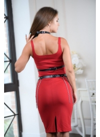 Черно-серебристая портупея-юбка plus size с цепочками - БДСМ Арсенал - купить с доставкой в Керчи