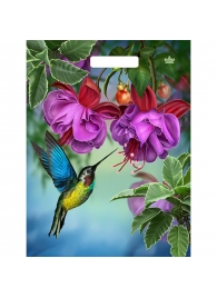 Пакет с принтом в виде колибри в цветах с вырубной ручкой (31х40 см) - Сима-Ленд - купить с доставкой в Керчи