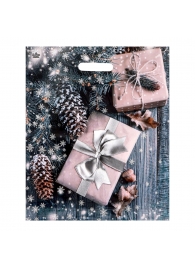 Новогодний пакет с принтом в виде подарков и вырубной ручкой (45х38 см) - Сима-Ленд - купить с доставкой в Керчи
