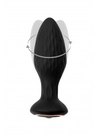Черная анальная вибровтулка Tucana с ротацией и управлением через приложение - 12 см. - POPO Pleasure