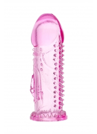 Розовая насадка на пенис с шипиками и коготком - 13,5 см. - A-toys - в Керчи купить с доставкой