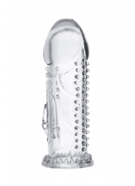 Прозрачная насадка на пенис с шипиками и коготком - 13,5 см. - A-toys - в Керчи купить с доставкой