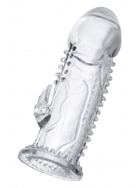 Прозрачная насадка на пенис с шипиками и коготком - 13,5 см. - A-toys - в Керчи купить с доставкой