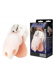 Белая клетка для пениса Silicone Small 2 in Cock Cage With Ball Divider - BlueLine - купить с доставкой в Керчи