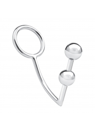 Кольцо на пенис с анальным стимулятором Two Bead Stainless Steel Anal Hook   Cock Ring - BlueLine - в Керчи купить с доставкой