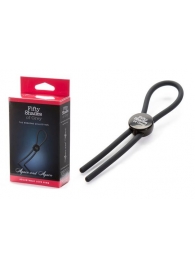 Тёмно-серое эрекционное кольцо с зажимом Again and Again Adjustable Cock Ring - Fifty Shades of Grey - в Керчи купить с доставкой