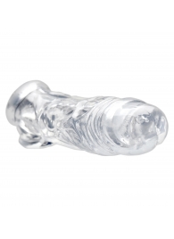 Прозрачная насадка для увеличения члена Realistic Clear Penis Enhancer and Ball Stretcher - 20,3 см. - XR Brands - в Керчи купить с доставкой