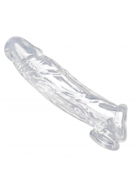 Прозрачная насадка для увеличения члена Realistic Clear Penis Enhancer and Ball Stretcher - 20,3 см. - XR Brands - в Керчи купить с доставкой