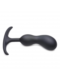 Черный массажер простаты с утяжелителями Premium Silicone Weighted Prostate Plug Medium - 16,3 см. - XR Brands - в Керчи купить с доставкой