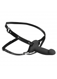 Черный полый страпон с вибрацией 2’’ Erection 28X Smooth Vibrating Silicone Penis Sheath - XR Brands - купить с доставкой в Керчи