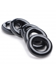Комплект из 5 черных эрекционных колец для мошонки Ring Master Custom Ball Stretcher Kit - XR Brands - в Керчи купить с доставкой