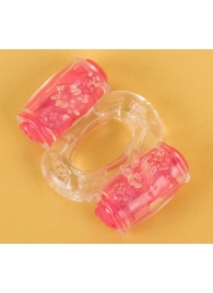 Прозрачное виброкольцо с двумя вибропульками - Toyfa Basic - в Керчи купить с доставкой