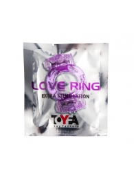 Фиолетовое виброкольцо с двумя вибропульками - Toyfa Basic - в Керчи купить с доставкой