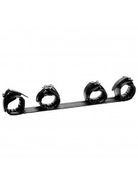 Черная распорка с манжетами для рук и ног Deluxe Rigid Spreader Bar - XR Brands - купить с доставкой в Керчи