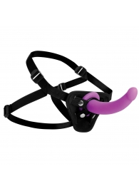 Лиловый поясной страпон Navigator Silicone G-Spot Dildo with Harness - 17,8 см. - XR Brands - купить с доставкой в Керчи