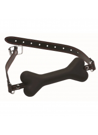Черный кляп в форме косточки Hound Adjustable Dog Bone Gag - XR Brands - купить с доставкой в Керчи