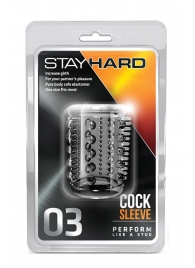 Прозрачная насадка с шипами и шишечками STAY HARD COCK SLEEVE 03 CLEAR - Blush Novelties - в Керчи купить с доставкой