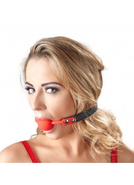 Силиконовый кляп-шар на чёрных ремешках Red Gag silicone - Orion - купить с доставкой в Керчи