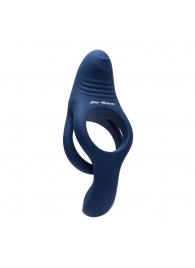 Синее эрекционное виброкольцо с двойным подхватом мошонки Ring Around The Rosy - Zero Tolerance - в Керчи купить с доставкой