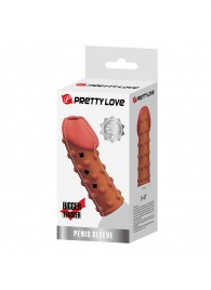 Телесная открытая насадка на пенис с бугорками - 19,8 см. - Baile - в Керчи купить с доставкой