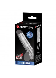 Прозрачная насадка на пенис с ребрышками и подхватом мошонки - Baile - в Керчи купить с доставкой