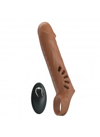 Коричневая вибронасадка с подхватом мошонки и пультом ДУ - Baile - в Керчи купить с доставкой