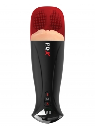 Телесный мастурбатор-вагина в черной колбе с вибрацией Fuck-O-Matic Pro XL - Pipedream - в Керчи купить с доставкой