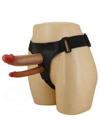 Темно-бежевый фаллопротез для двойного проникновения - 17,5 см. - Baile - купить с доставкой в Керчи