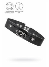 Черный чокер-ошейник со связанными кольцами на подложке - Pecado - купить с доставкой в Керчи