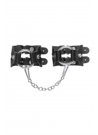 Черные кожаные наручники-браслеты из двух ремешков - Pecado - купить с доставкой в Керчи