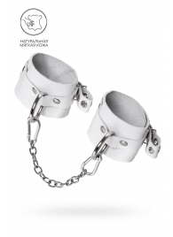 Белые мягкие кожаные оковы с люверсами - Pecado - купить с доставкой в Керчи