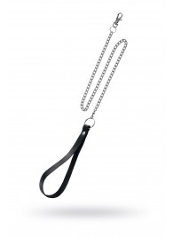 Поводок с ручкой из черной натуральной кожи и карабином для ошейника - Pecado - купить с доставкой в Керчи