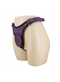 Фиолетовые трусики харнесс с платформой Caludio III - Baile - купить с доставкой в Керчи