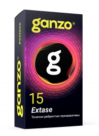 Презервативы анатомической формы с точечной и ребристой структурой Ganzo Extase - 15 шт. - Ganzo - купить с доставкой в Керчи