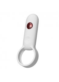 Белое эрекционное виброкольцо с пультом ДУ - Youvic - в Керчи купить с доставкой