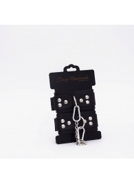 Черные кожаные наручники с регулируемыми ремешками - Crazy Handmade - купить с доставкой в Керчи