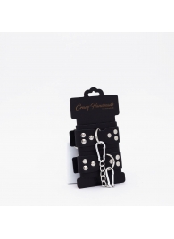 Черные кожаные оковы с регулируемыми ремешками - Crazy Handmade - купить с доставкой в Керчи